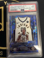 2022 Contenders Optic Bennedict Mathurin Uniformity blue cracked ice /75 psa9