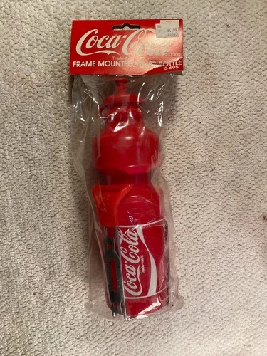Vintage Coca-Cola Frame Mounted Plastic Water Bottle NOS 1988 Made In France