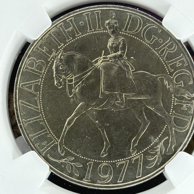 Queen Elizabeth II: 1977 Great Britain 25 P (“Silver Jubilee Crown