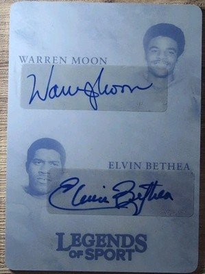 Warren MOON Elvin BETHEA 2015 Leaf Legends of Sport DUAL AUTO PRINTING PLATE 1/1