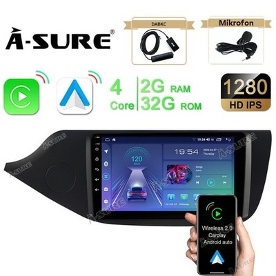 inkl.DAB 2+64GB Android 15 Autoradio GPS Navi CarPlay für Kia Ceed JD 2012-2017