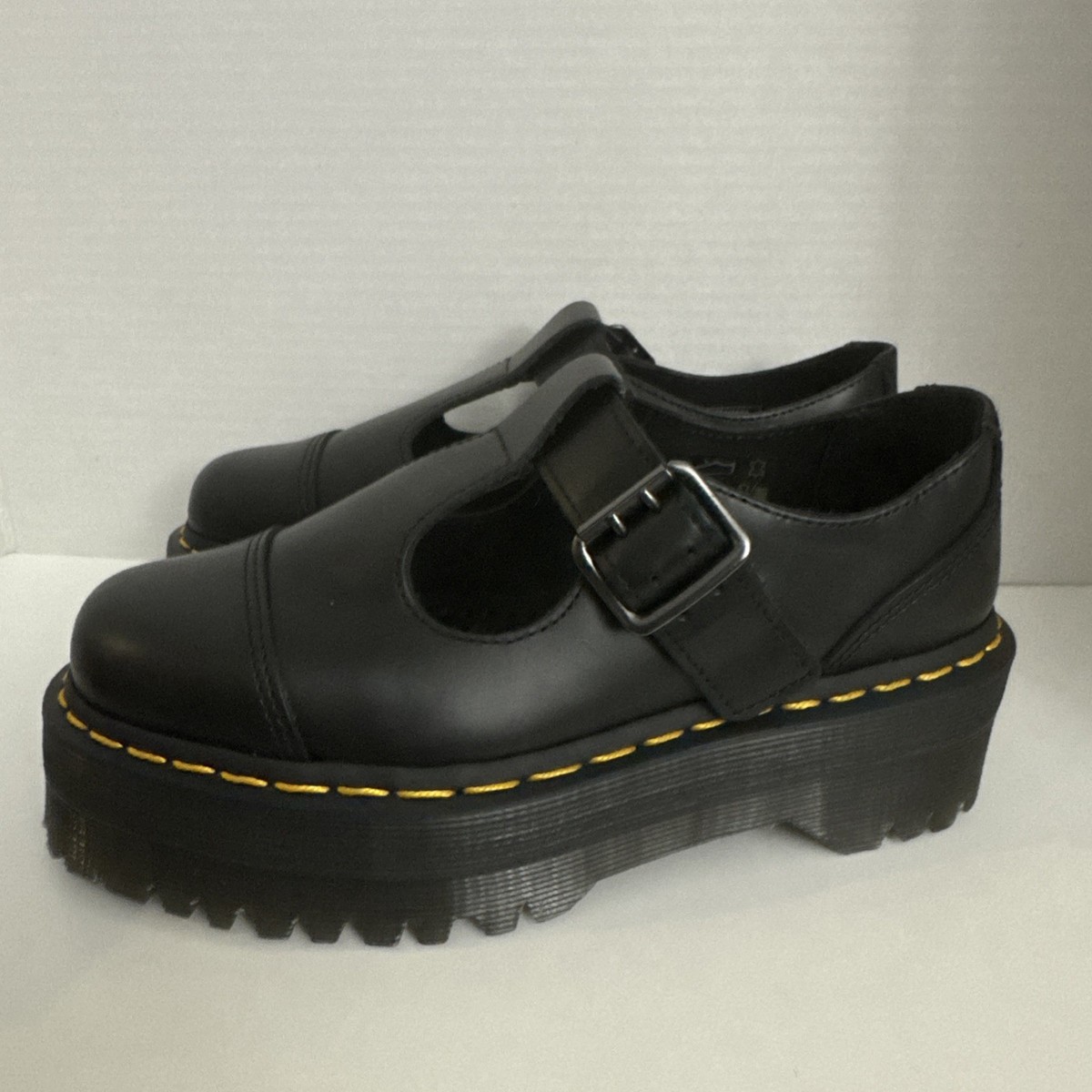 Dr Martens Bethan Smooth Leather Platform Mary Jane Shoes Size - Main Image