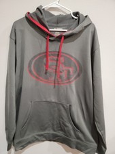 SAN FRANCISCO 49ERS NFL FOOTBALL MENS HOODED SWEATSHIRT HOODIE GRAY SZ L
