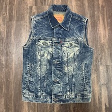 Levi's Blue Denim Sleeveless Trucker Jean Vest Youth Boys Large 12/13 Years
