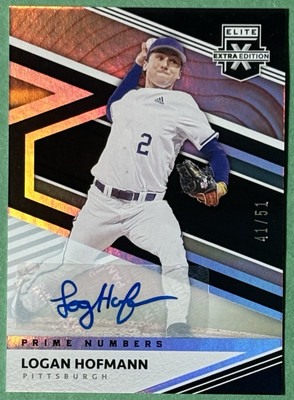 2020 Elite Extra Edition Logan Hofmann Prime Numbers Autograph Auto Rookie /51