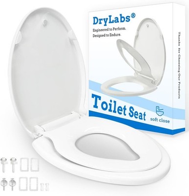 Elongated Toilet Seat with Built in Potty Training Seat, Magnetic Kids Seat a...