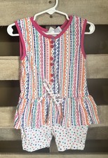 Vintage Circo 2T 90s Romper Outfit Aztec Striped Bright Colors