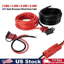 24FT Quick Disconnect Winch Power Cable 2 AWG - 8 AWG Copper Wiring Heavy Duty