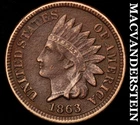 1863 Indian Head Cent - Scarce  Extra Fine  Semi-key  Better Date  #J8051