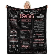 60th Birthday Gifts for Women Wedding Anniversary Blanket Back in 1966 60x50