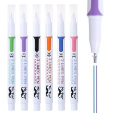 Mr. Pen - Double Line Pens, 6 Pack Assorted 1 Count Pack of 6 , Multocolor