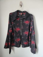 Killstar Pandora Fatale Top Semi Sheer Roses Skull Size XL NWT