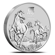 2026 P 5 oz Australian Silver Lunar Series III Horse Coin (BU)