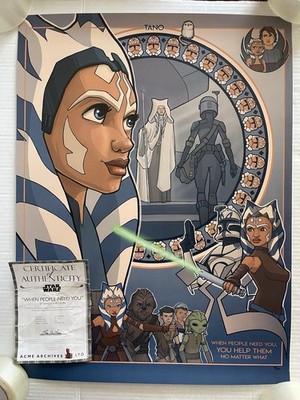 Star Wars When People Need You Karen Hallion Lithograph Print 18x24 Ahsoka Tano