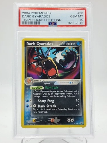 DARK GYARADOS 2004 POKEMON EX TEAM ROCKET RETURNS #36 PSA 10 Q0895