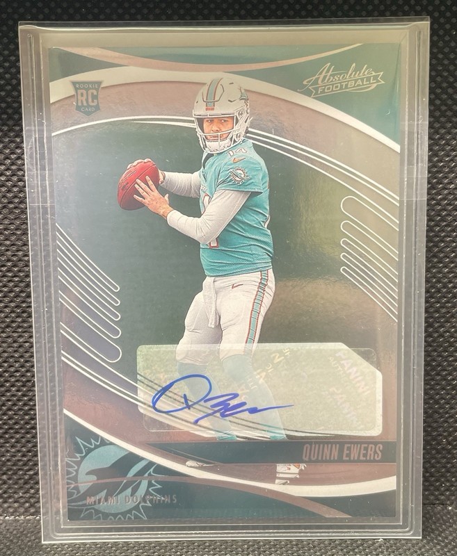 Panini Absolute Quinn Ewers Miami Dolphins Autographed Base Rookie Football Card