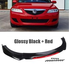 Front Bumper Lip Spoiler Splitter Body Kit 5pcs Gloss Black Red For Mazda 2 3 5