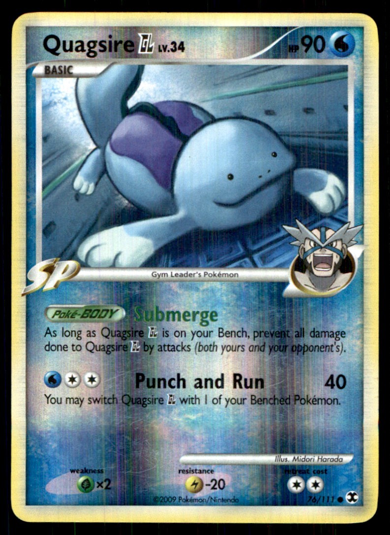 2009 Rising Rivals Reverse Holo Quagsire GL Common #76/111