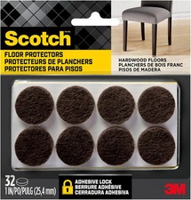 Scotch Felt Pads 32 PCS Brown, Furniture for Pack of 1, Brown