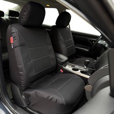For Chrysler Pt Cruiser 2001-2010 Car Front Seat Covers Black Mesh Canvas 2pcs