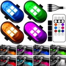 Upgraded Wireless LED Lights for Car, Rechargeable Interior Car Lights 4pcs