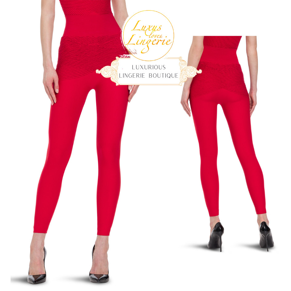 Shaping Plissee Leggings By Wolford L Barbados Cherry Elegant Pants Draping