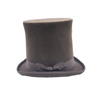 Handgefertigter sehr hoher Zylinderhut aus 100 % Wolle - klassisch formell Vintage-Stil Hut Premium