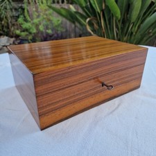 Boîte / Coffret À Cigares Vintage En Bois De Noyer