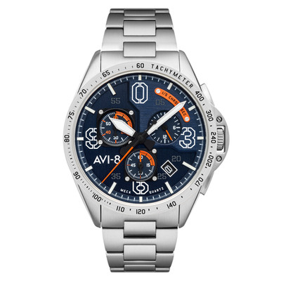 AVI-8 P-51 Mustang Blakeslee Stainless Steel 43mm Japanese Quartz Wristwatch AV-