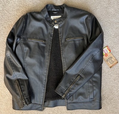 Men s Route 66 Brown Faux Leather Jacket W/ Lining, Size M Unworn W/ Tags