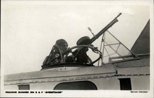 WWII BRITAIN PREPARED PROPAGANDA Machine Gunner B&P Overstand AIRPLANE RPPC