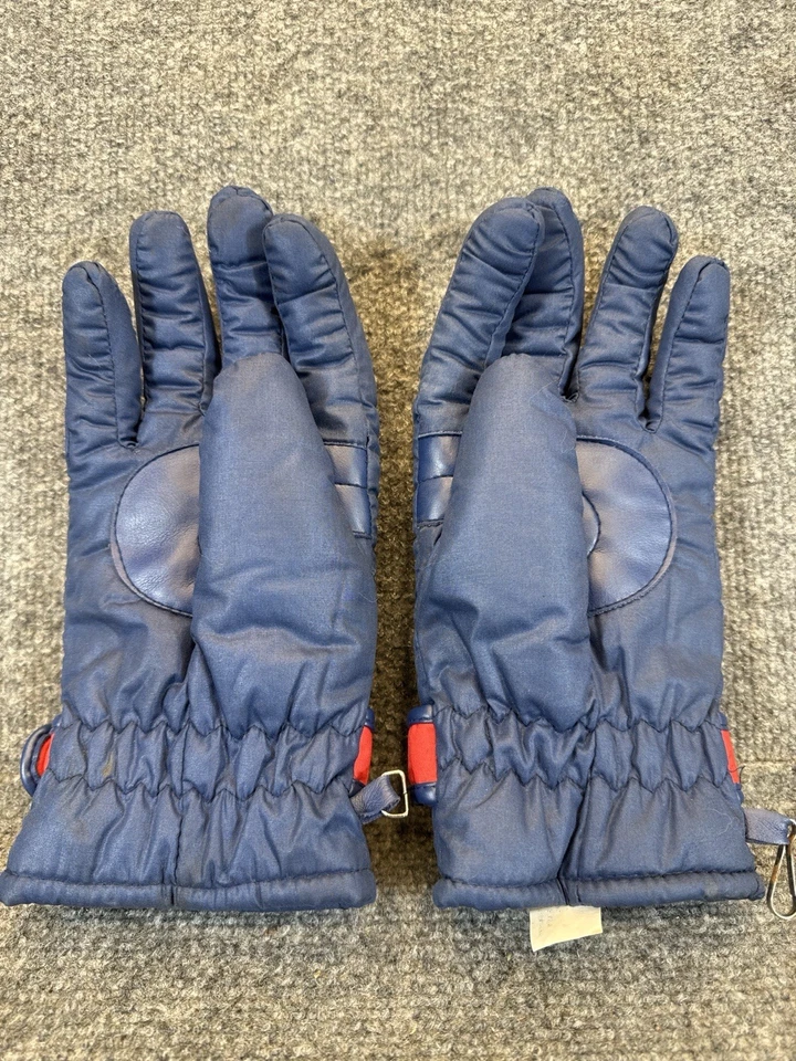 Guantes de invierno Thinsulate vintage talla mediana para hombre puño ajustable (azul/rojo) Foto 2 de 4