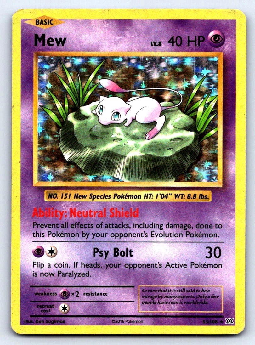 Pokémon Mew Pokémon TCG XY Individual Collectible Card Game Cards