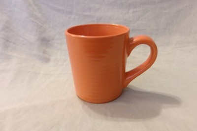 4'' Royal Norfolk Orange Ribbed Stoneware Coffee Mug~Cup 12 FL oz Greenbrier Int.