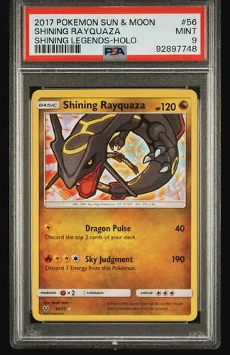 2017 Pokemon Sun & Moon Shining Legends Shining Rayquaza Holo PSA 9