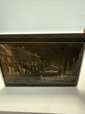 Antyczny szklany negatyw Franklin Market Old Slip NY 5X7 cali