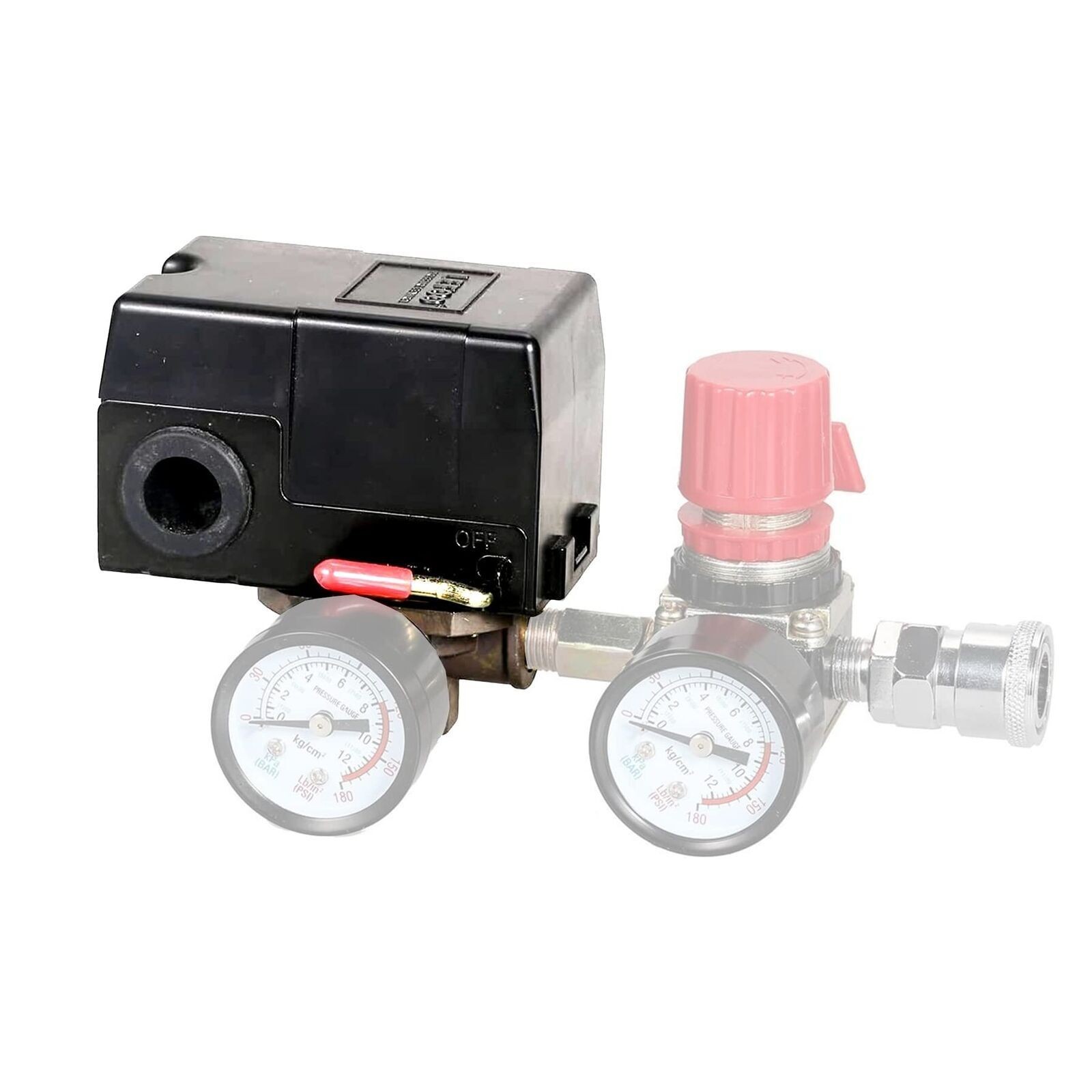 Four Port 95-125 PSI Universal Air Compressor Pressure Switch Control 1/4" NPT