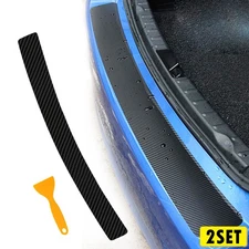 2Set Carbon Fiber Bumper Rear Car Trunk Protector Trim Corner Sticker Car Access