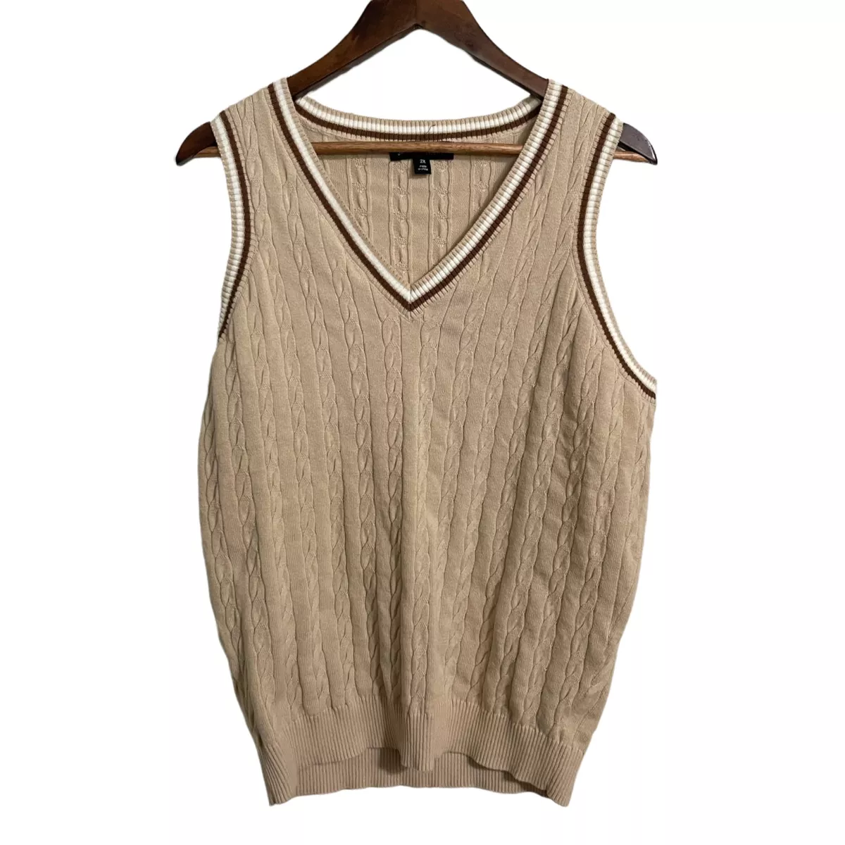 Tan sleeveless sweater sale