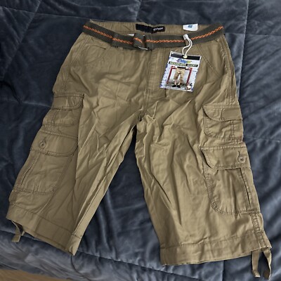 NWT Plugg Gray Stretch Shorts w/ Belt Size 31