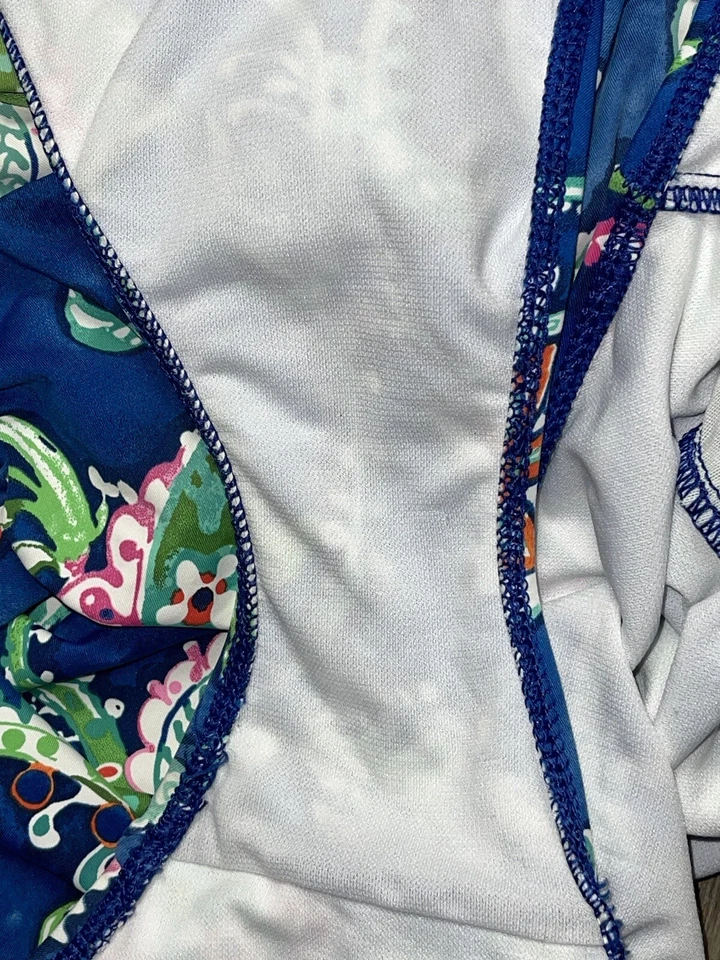 Traje de baño de una pieza Lauren Ralph Lauren azul cachemir estampado floral cuello en V talla L Foto 3 de 4