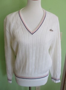 white lacoste sweater