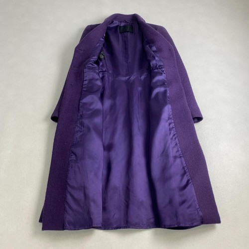 w2078 Prada Coat PRADA Wool Long Length Rare Color Purple A-Line Size 38 M–L - Picture 7 of 9