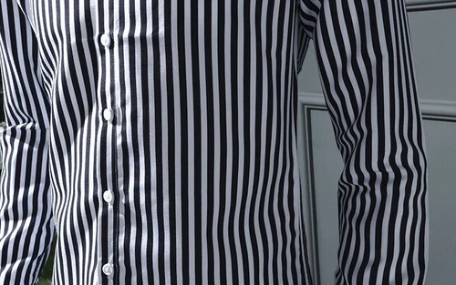 Striped Shirt MEN FASHION Plain Shirts Men's Clothing Long Sleeve Shirt Male - Picture 23 of 29