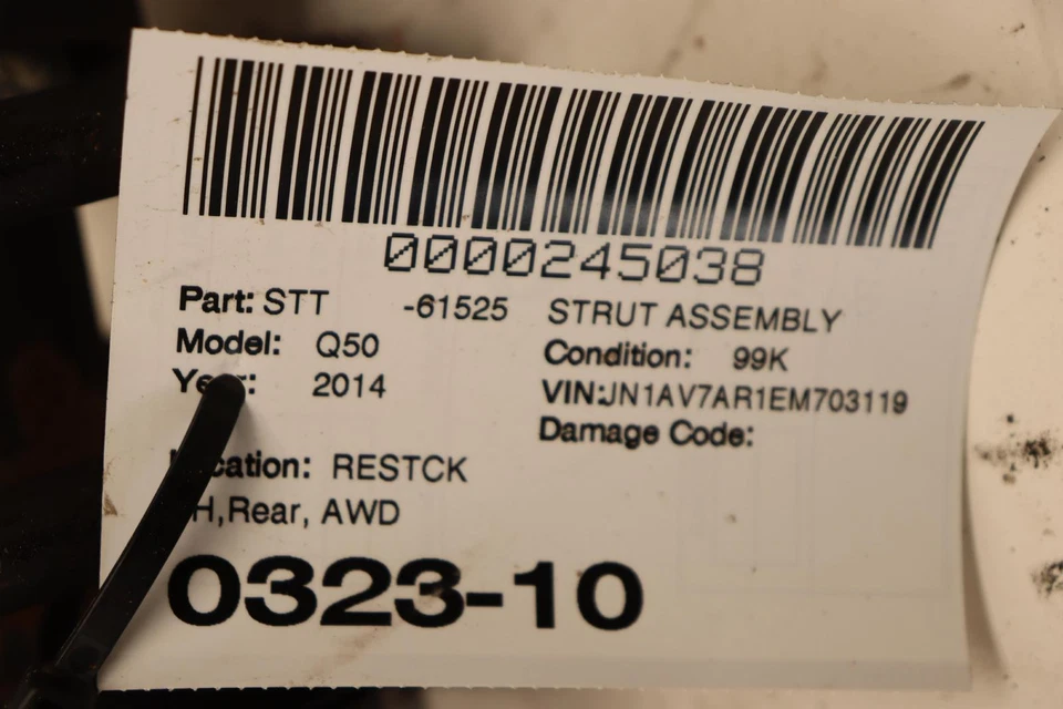 2014-2023 INFINITI Q50 AWD REAR LEFT SIDE SUSPENSION SHOCK STRUT ABSORBER OEM - Image 4 of 4