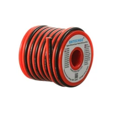 14 Gauge Flexible 2 Conductor Parallel Silicone Wire Spool Red Black High Res...