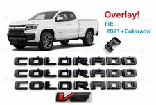 4PCS Matte black Red Door Rear Colorado OVERLAY V6 Letter Emblem 2021-2022
