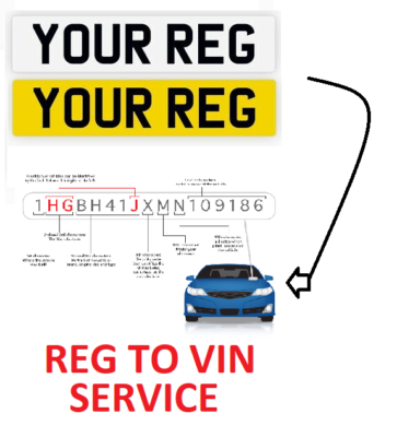 REG TO VIN SERVICE FOR ALL MOTORS, VIN FINDER FROM REGISTRATION