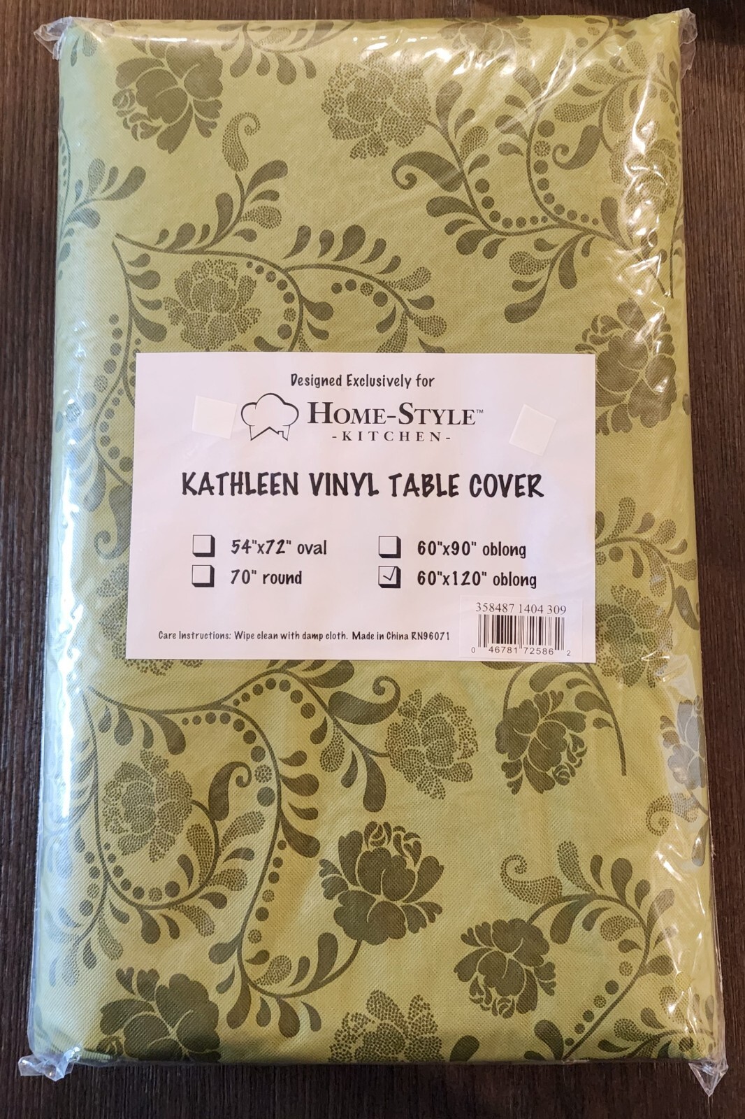 Green Floral Home-style Kitchen 60"x120" Oblong New