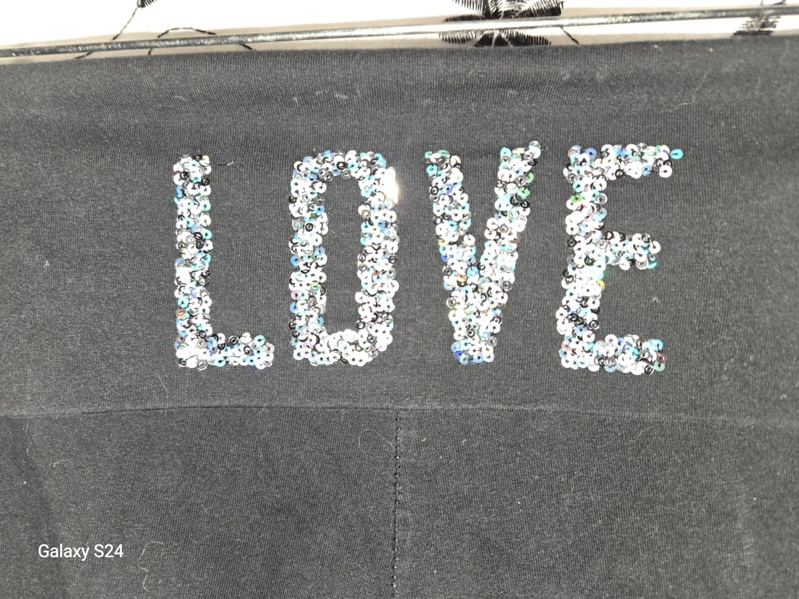 victoria-secret-vs vintage foldover yoga flare solid sequin love pants